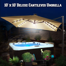 Load image into Gallery viewer, STRONG CAMEL 10x10' Offset Hanging Roma Patio Solar Umbrella Pool Tilt 360 Rotation w Protect