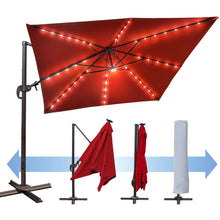 Load image into Gallery viewer, STRONG CAMEL 10x10' Offset Hanging Roma Patio Solar Umbrella Pool Tilt 360 Rotation w Protect