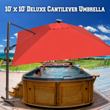 Load image into Gallery viewer, STRONG CAMEL 10x10' Offset Hanging Roma Patio Solar Umbrella Pool Tilt 360 Rotation w Protect