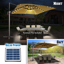 Load image into Gallery viewer, STRONG CAMEL 10'x10' LED Lights Roma Square Solar Cantilever Patio Umbrella Sunbrella Cover