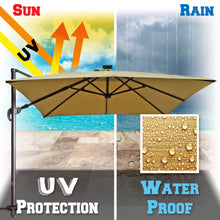 Load image into Gallery viewer, STRONG CAMEL 10'x10' LED Lights Roma Square Solar Cantilever Patio Umbrella Sunbrella Cover
