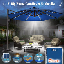 Load image into Gallery viewer, STRONG CAMEL 11.5ft Cantilever Big Roma Hanging Offset Solar Umbrella  with UV+ Waterproof(ONLY LOCAL PICK UP)