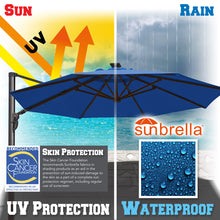 Load image into Gallery viewer, STRONG CAMEL 11.5ft Cantilever Big Roma Hanging Offset Solar Umbrella  with UV+ Waterproof(ONLY LOCAL PICK UP)