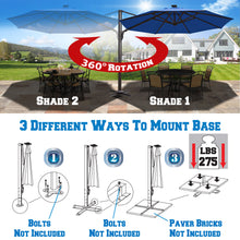 Load image into Gallery viewer, STRONG CAMEL 11.5ft Cantilever Big Roma Hanging Offset Solar Umbrella  with UV+ Waterproof(ONLY LOCAL PICK UP)