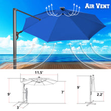 Load image into Gallery viewer, STRONG CAMEL 11.5ft Cantilever Big Roma Hanging Offset Solar Umbrella  with UV+ Waterproof(ONLY LOCAL PICK UP)