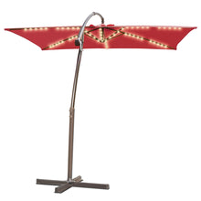 Load image into Gallery viewer, STRONG CAMEL 6.5'x10' 80 LED Patio Battery Hanging Sunshade Umbrella  Canopy Outdoor