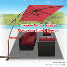 Load image into Gallery viewer, STRONG CAMEL 6.5'x10' 80 LED Patio Battery Hanging Sunshade Umbrella  Canopy Outdoor