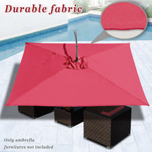 Load image into Gallery viewer, STRONG CAMEL 6.5'x10' 80 LED Patio Battery Hanging Sunshade Umbrella  Canopy Outdoor