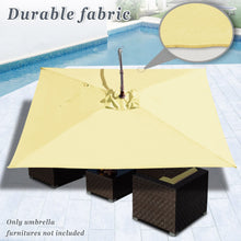 Load image into Gallery viewer, STRONG CAMEL 6.5'x10' 80 LED Patio Battery Hanging Sunshade Umbrella  Canopy Outdoor