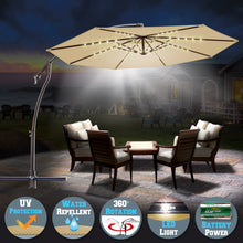 Load image into Gallery viewer, STRONG CAMEL 10' Battery Cantilever LED Light Offset Patio Hanging Umbrella