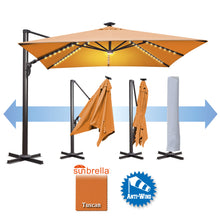 Load image into Gallery viewer, STRONG CAMEL 10' x 10' Anti-wind Cantilever Big Roma Solar LED Patio Umbrella Offset Waterproof