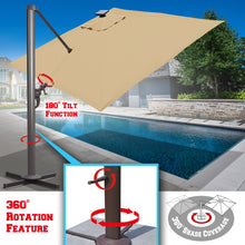 Load image into Gallery viewer, STRONG CAMEL 10' x 10' BIG ROMA Square Cantilever Umbrella Heavy duty Offset Solar Umbrella (ONLY LOCAL PICK UP )