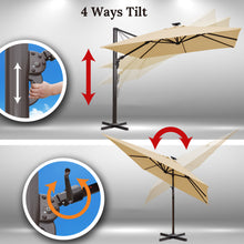 Load image into Gallery viewer, STRONG CAMEL 10' x 10' BIG ROMA Square Cantilever Umbrella Heavy duty Offset Solar Umbrella (ONLY LOCAL PICK UP )