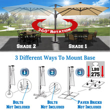 Load image into Gallery viewer, STRONG CAMEL 10' x 10' Anti-wind Cantilever Big Roma Solar LED Patio Umbrella Offset Waterproof