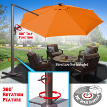 Load image into Gallery viewer, STRONG CAMEL 11.5' Anti-wind Cantilever Big Roma Solar LED Patio Umbrella Offset Waterproof