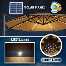 Load image into Gallery viewer, STRONG CAMEL 11.5' Anti-wind Cantilever Big Roma Solar LED Patio Umbrella Offset Waterproof
