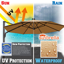 Load image into Gallery viewer, STRONG CAMEL 11.5' Anti-wind Cantilever Big Roma Solar LED Patio Umbrella Offset Waterproof