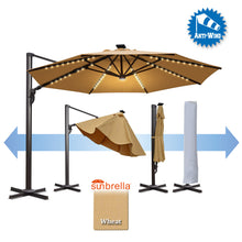 Load image into Gallery viewer, STRONG CAMEL 11.5' Anti-wind Cantilever Big Roma Solar LED Patio Umbrella Offset Waterproof