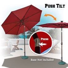 Load image into Gallery viewer, STRONG CAMEL Brand New 9' 80LED Light Sunshade Solar Patio Umbrella with Tilt Crank Outdoor