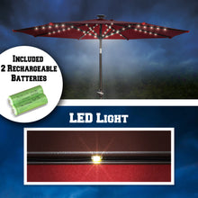 Load image into Gallery viewer, STRONG CAMEL Brand New 9' 80LED Light Sunshade Solar Patio Umbrella with Tilt Crank Outdoor