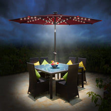 Load image into Gallery viewer, STRONG CAMEL Brand New 9' 80LED Light Sunshade Solar Patio Umbrella with Tilt Crank Outdoor