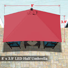 Load image into Gallery viewer, STRONG CAMEL 7.5 FTx3.9 FT LED lights Patio Battery Power Half Umbrella for Garden Outdoor
