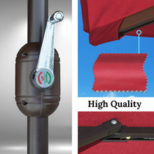 Load image into Gallery viewer, STRONG CAMEL 7.5 FTx3.9 FT LED lights Patio Battery Power Half Umbrella for Garden Outdoor