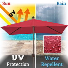 Load image into Gallery viewer, STRONG CAMEL 7.5 FTx3.9 FT LED lights Patio Battery Power Half Umbrella for Garden Outdoor