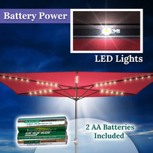 Load image into Gallery viewer, STRONG CAMEL 7.5 FTx3.9 FT LED lights Patio Battery Power Half Umbrella for Garden Outdoor