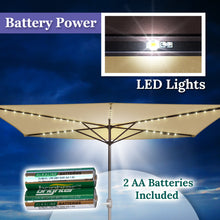 Load image into Gallery viewer, STRONG CAMEL 7.5 FTx3.9 FT LED lights Patio Battery Power Half Umbrella for Garden Outdoor