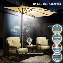 Load image into Gallery viewer, STRONG CAMEL 10 FT Patio Battery Power All Balcony Half Umbrella for Garden Outdoor
