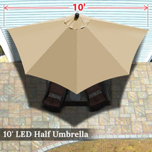 Load image into Gallery viewer, STRONG CAMEL 10 FT Patio Battery Power All Balcony Half Umbrella for Garden Outdoor