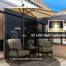 Load image into Gallery viewer, STRONG CAMEL 10 FT Patio  Battery Power All Balcony  Half Umbrella for Garden Outdoor
