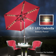 Load image into Gallery viewer, STRONG CAMEL 6/7/8/9' LED Lighted Battery Patio Umbrella Tilt Sunshade for Outdoor