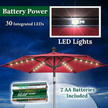 Load image into Gallery viewer, STRONG CAMEL 6/7/8/9' LED Lighted Battery Patio Umbrella Tilt Sunshade for Outdoor