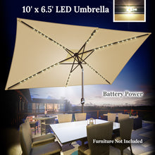 Load image into Gallery viewer, STRONG CAMEL 10x6.5ft Rectangle Tilt Sunshade Yard Patio Battery LED Lighted Umbrella