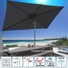 Load image into Gallery viewer, STRONG CAMEL 10x6.5ft Rectangle Tilt Sunshade Yard Patio Battery LED Lighted Umbrella