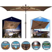 Load image into Gallery viewer, STRONG CAMEL 10x6.5ft Rectangle Tilt Sunshade Yard Patio Battery LED Lighted Umbrella