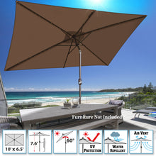Load image into Gallery viewer, STRONG CAMEL 10x6.5ft Rectangle Tilt Sunshade Yard Patio Battery LED Lighted Umbrella