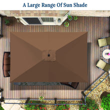 Load image into Gallery viewer, STRONG CAMEL 10x6.5ft Rectangle Tilt Sunshade Yard Patio Battery LED Lighted Umbrella