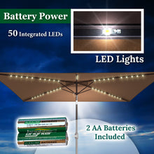 Load image into Gallery viewer, STRONG CAMEL 10x6.5ft Rectangle Tilt Sunshade Yard Patio Battery LED Lighted Umbrella