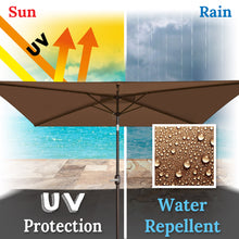 Load image into Gallery viewer, STRONG CAMEL 10x6.5ft Rectangle Tilt Sunshade Yard Patio Battery LED Lighted Umbrella