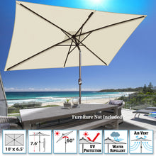 Load image into Gallery viewer, STRONG CAMEL 10x6.5ft Rectangle Tilt Sunshade Yard Patio Battery LED Lighted Umbrella