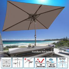 Load image into Gallery viewer, STRONG CAMEL 10x6.5ft Rectangle Tilt Sunshade Yard Patio Battery LED Lighted Umbrella