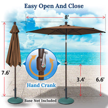 Load image into Gallery viewer, STRONG CAMEL 6/7/8/9' LED Lighted Battery Patio Umbrella Tilt Sunshade for Outdoor