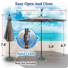 Load image into Gallery viewer, STRONG CAMEL 6/7/8/9' LED Lighted Battery Patio Umbrella Tilt Sunshade for Outdoor