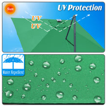 Load image into Gallery viewer, STRONG CAMEL Outdoor 10'x10' LED Light Offset Cantilever Umbrella Patio Deluxe Hanging Umbrella with 360° Cross Base (Green)