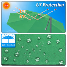 Load image into Gallery viewer, STRONG CAMEL Outdoor 11.5 FT Offset Cantilever Umbrella Solar LED Light Outdoor Patio Market Hanging Umbrella with Cross Base (Green)