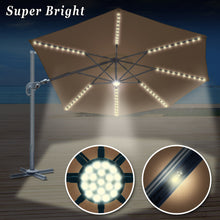Load image into Gallery viewer, STRONG CAMEL Outdoor 11.5 FT Offset Cantilever Umbrella Solar LED Light Outdoor Patio Market Hanging Umbrella with Cross Base (Cocoa)