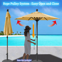Load image into Gallery viewer, STRONG CAMEL Patio Umbrella 6.5 Ft 6 Ribs Rope Pulley for Garden Table Parasol Yard Outdoor Backyard Pool Deck Cafe Market with Air Vent